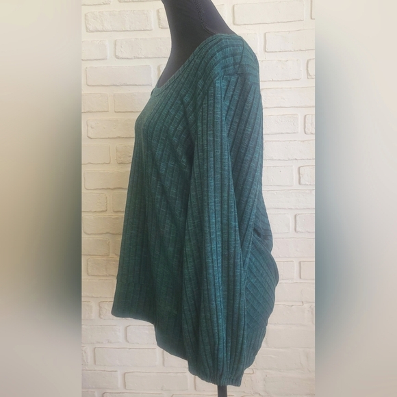 Liverpool Los Angeles Twist Back Knit Sweater Top 3/4 Sleeves Emerald Size XL - Picture 8 of 12
